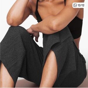 Lululemon Retreat Yourself Crop 19" Ribbed Wide Leg Pants in Dark Grey